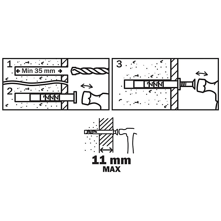 100 chevilles à frapper Diall nylon CS PZ Ø6x40mm