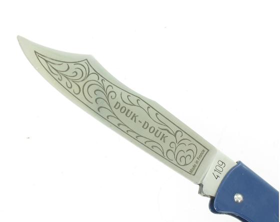 Douk Douk 200 Inox - Manche Acier Couleur BLEU Couteau de poche Le Thiers par Cognet Douk Douk