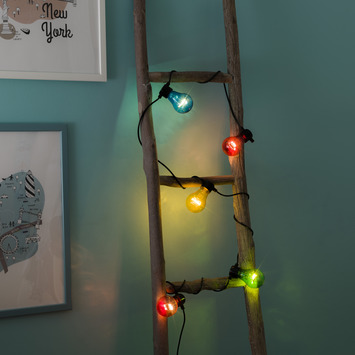Konstsmide feestverlichting lichtsnoer 5 LED lampen multicolor 2 m