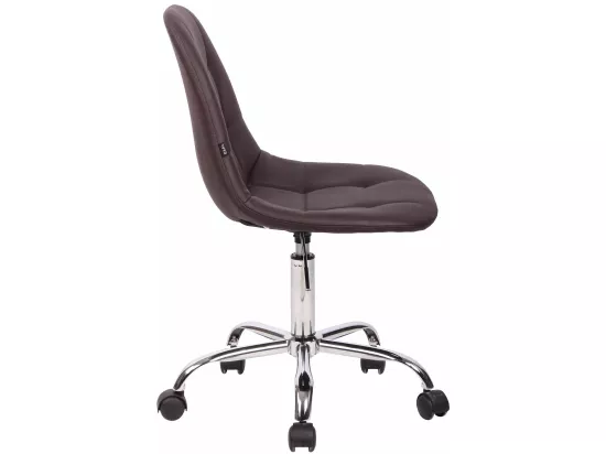 Chaise de bureau - Similicuir & Métal chromé - Marron - Reims