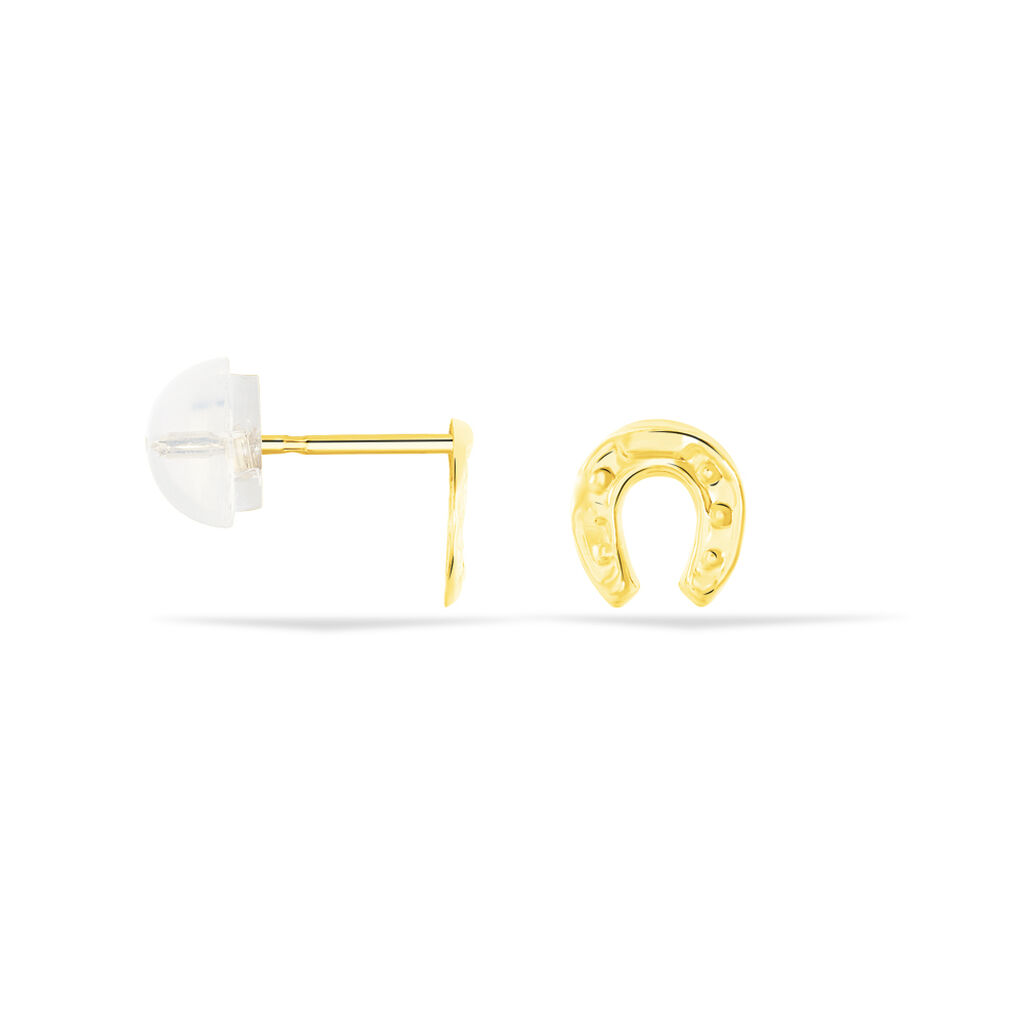 Boucles D'oreilles Puces Freyia Cheval Or Jaune