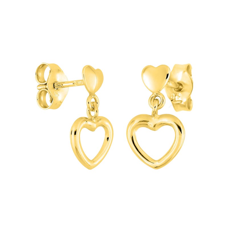 Boucles d'oreilles enfant - Or 9 Carats - Coeur