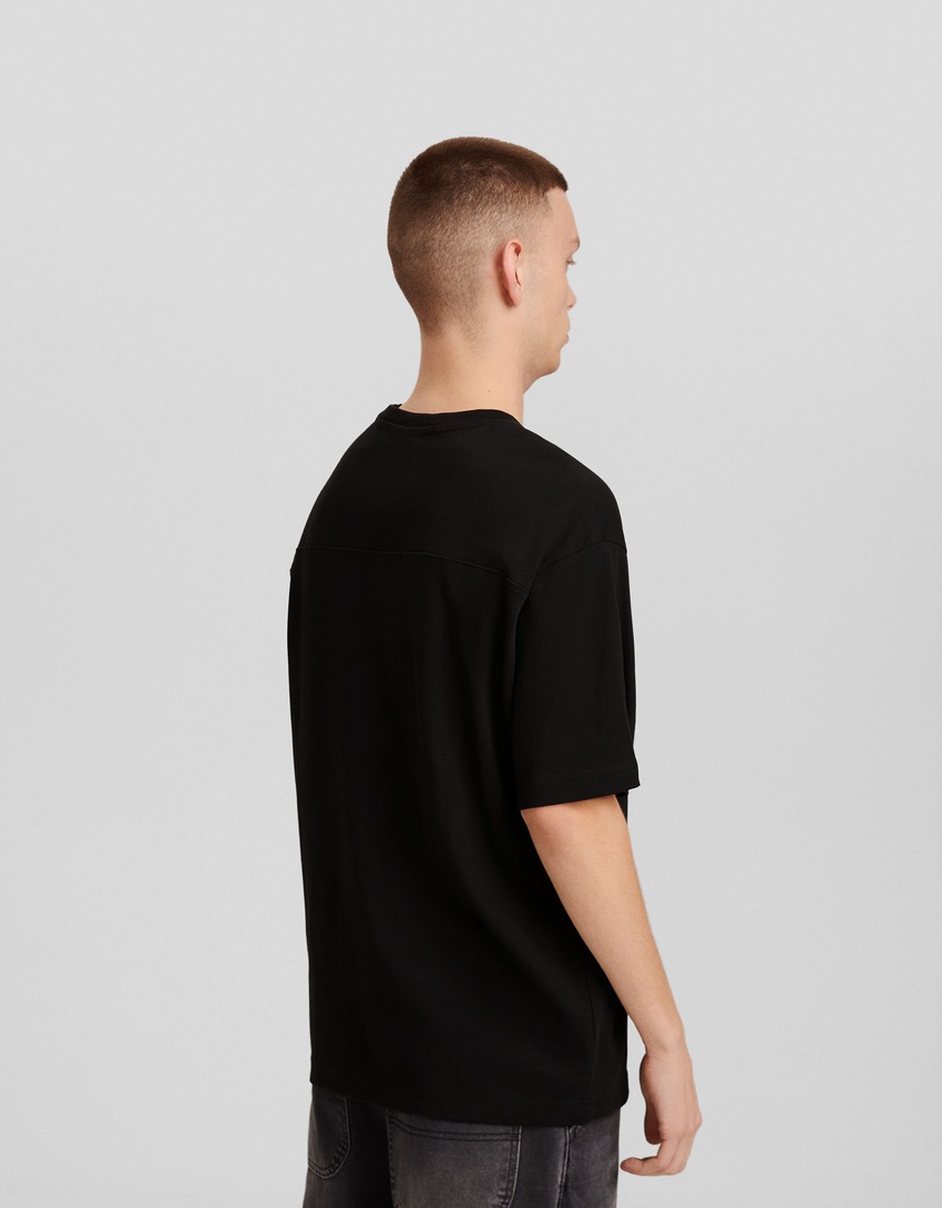 Camiseta oversized de manga curta estampada