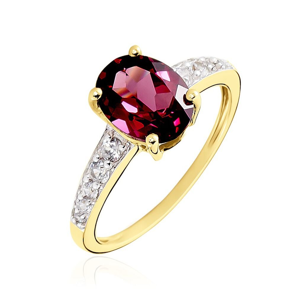 Bague Rhodolite Fever Or Jaune Rhodolite Oxyde De Zirconium
