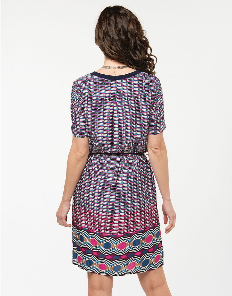 Robe fuchsia imprimée