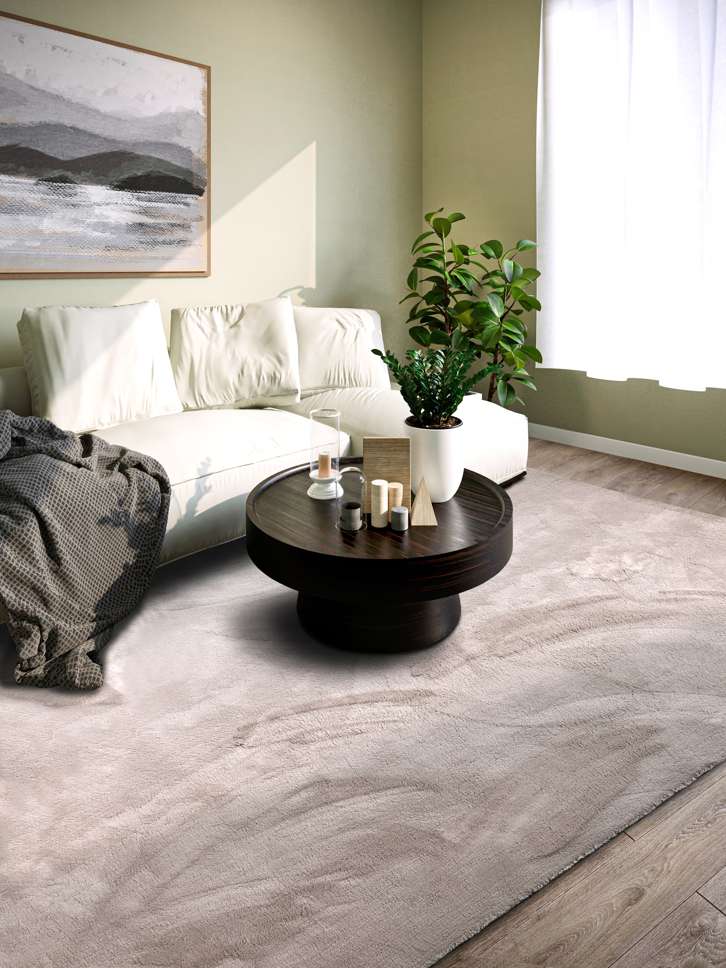 Villeroy & Boch Teppich »Leon« rechteckig 15 mm Höhe Langflor, Shaggy, uni, flauschig weich, glänzend, Kaninchenfell Haptik
