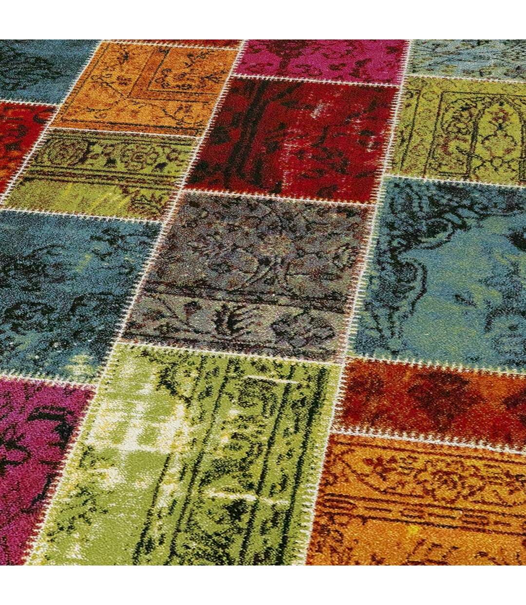 Tapis salon PATCHAWORKA 1 en polypropylène doux et soyeux OEKO TEX