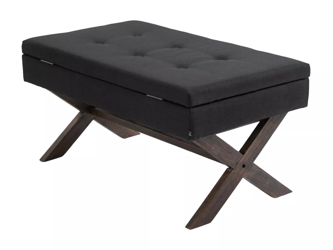 Banquette - Tissu & Bois - Noir - Namaro