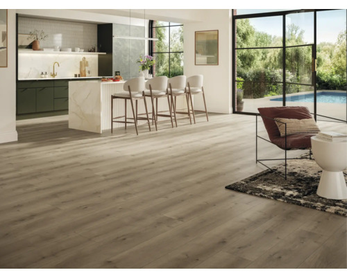 Designvloer Modular ONE Eiken Pure parelgrijs lange plank brede plank klikverbinding 2200 x 235 x 8,0 mm