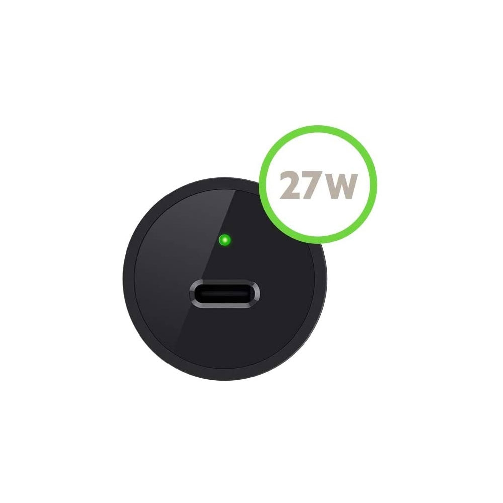 Power Delivery 27W (3A) USB C Fast Charge Auto KFZ Ladegerät (F7U071btBLK) - Schwarz