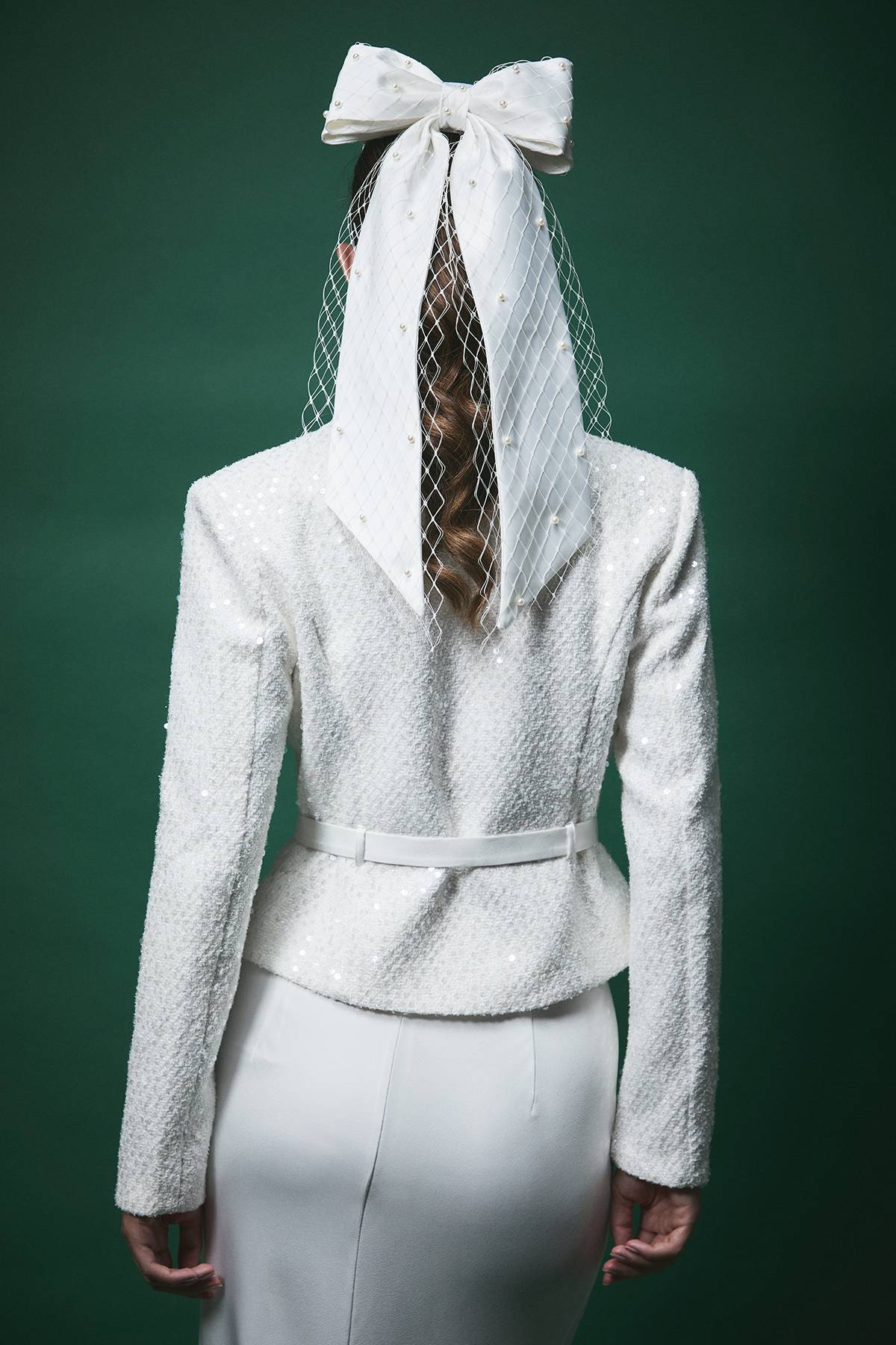 Coast Veste Ajustée Lisa Tan en Bouclé à Sequins Avec Ceinture