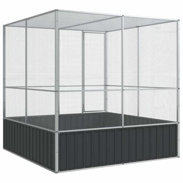 vidaXL Voliere sølv 211x207x212 cm stål