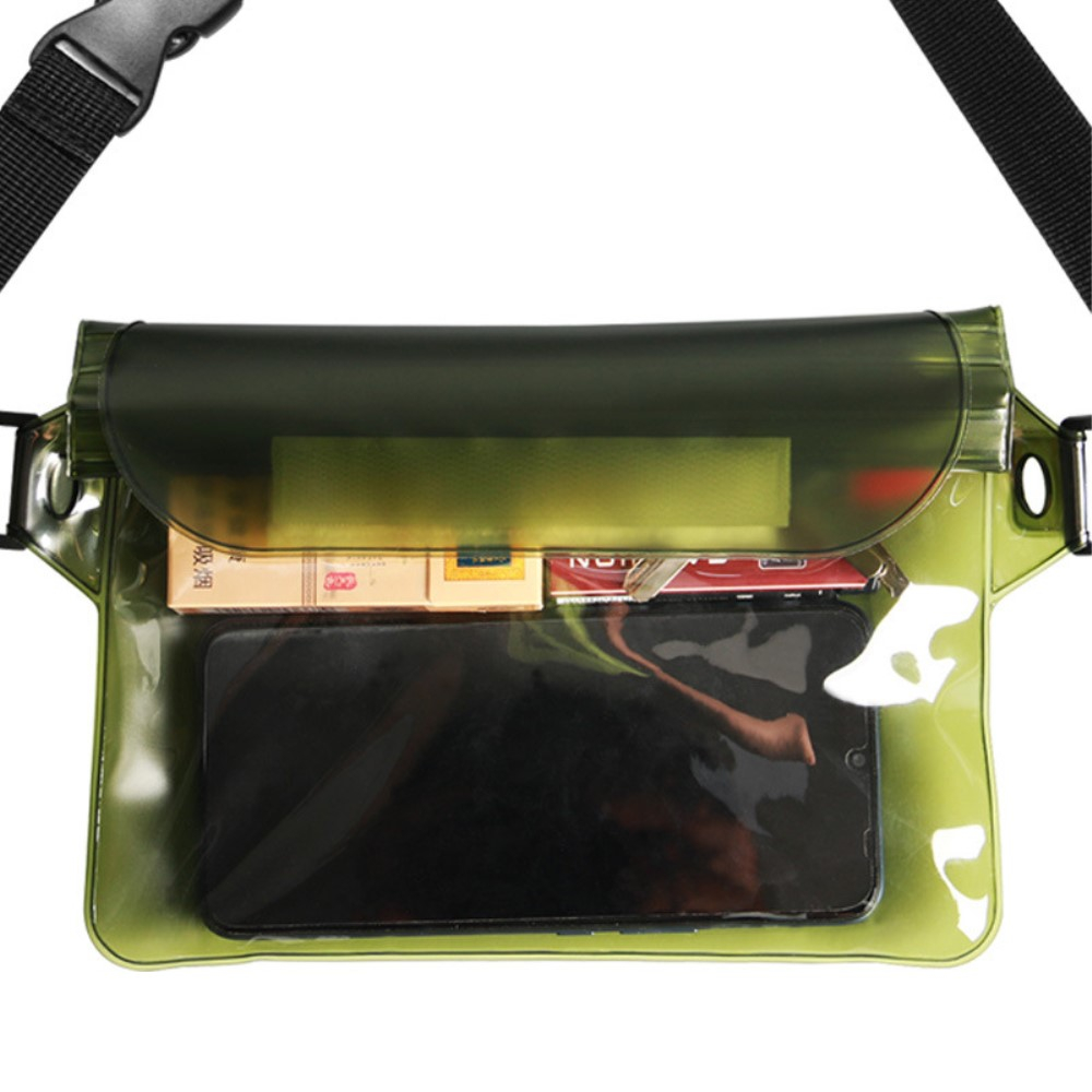(22x15.5cm) Wasserdichte Bauchtasche Dry Bag Schultertasche mit Tragegurt (IPX8) - Grün
