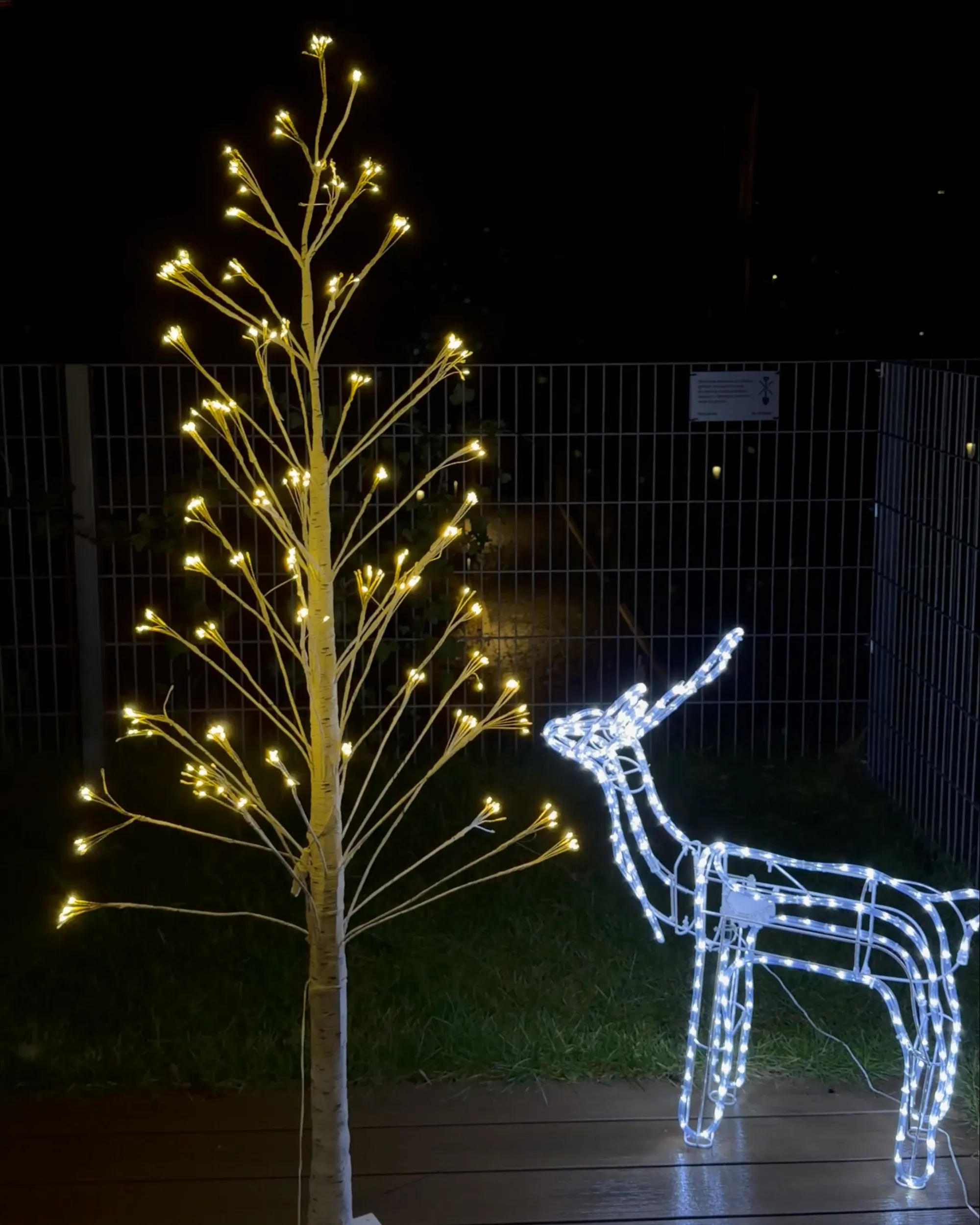 Buitendecoratie LED ALBIONI Boom 180 cm Wit