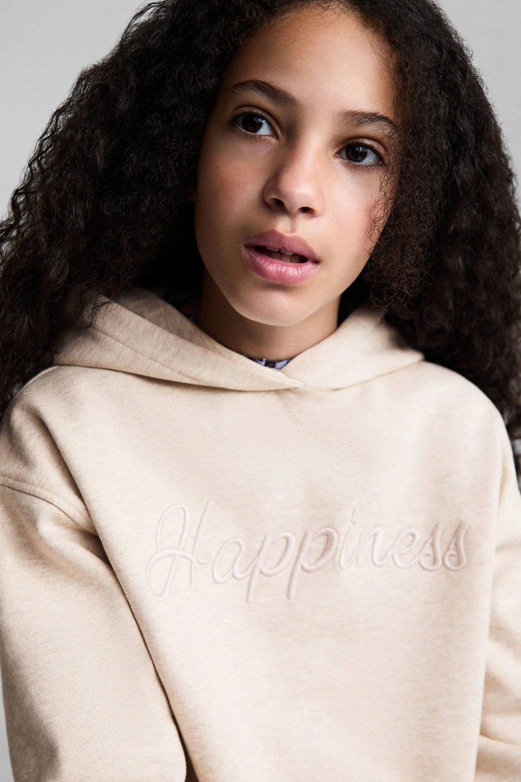 Mango Kids hoodie lichtbruin