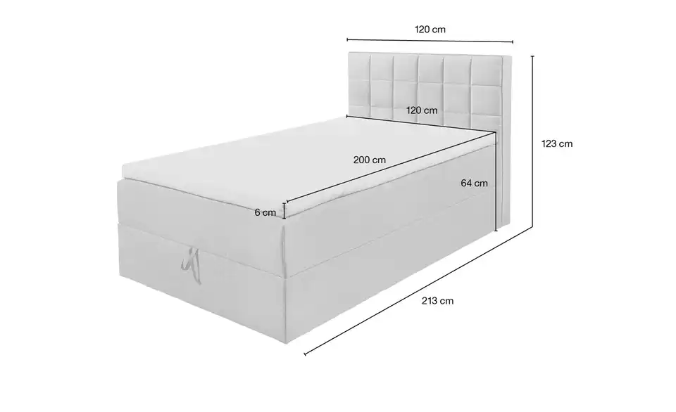 Polsterbett Alaska 2 Anthrazit 120 cm