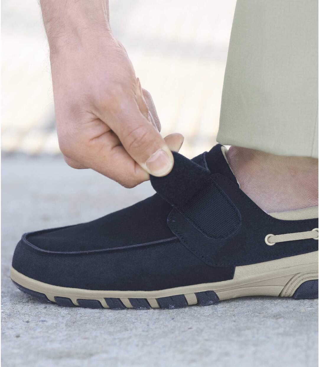 Mocassins Scratchés Marine