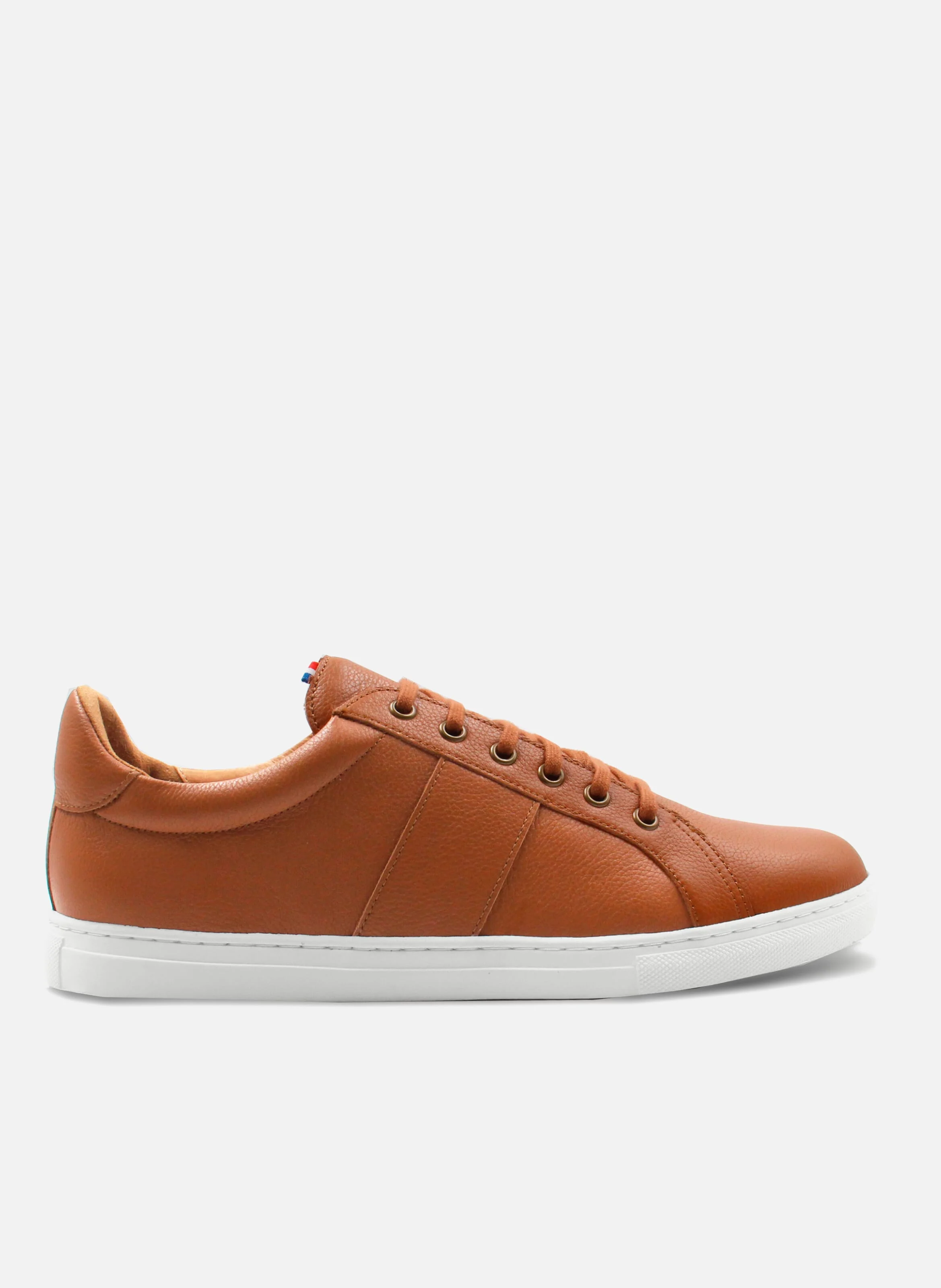 Baskets mif cuir grainé | Marron