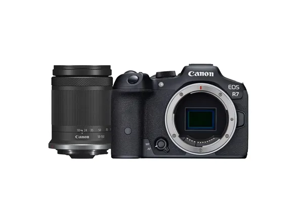 Canon EOS R7 - Digitalkamera - spejlløst - 32.5 MP - 4K / 60 fps - 8.3x optisk zoom RF-S 18-150 mm F3.5-6.3 IS STM objektiv - Wi-Fi, Bluetooth