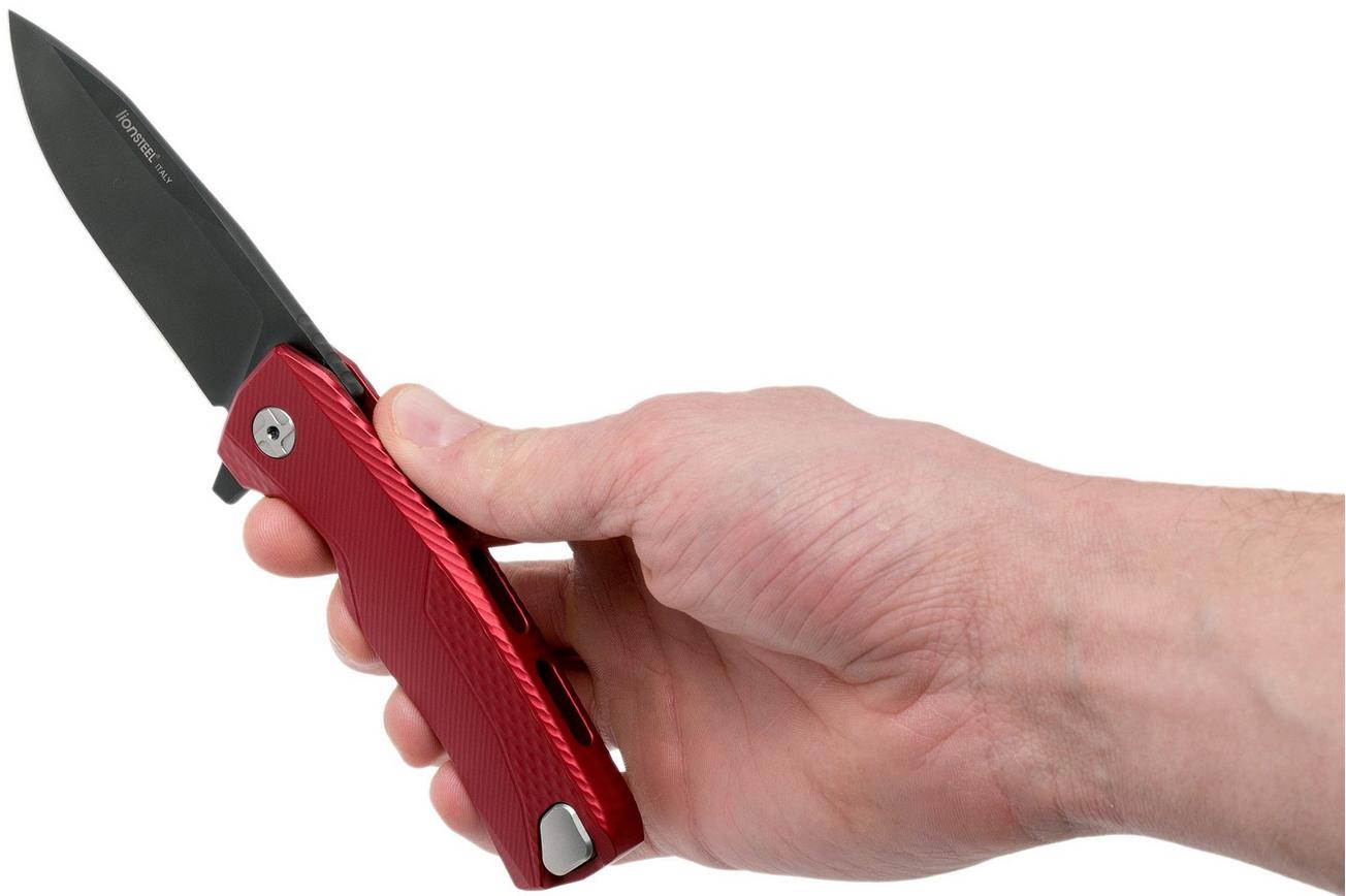 LionSteel ROK Black Red Aluminium ROK A RB zakmes
