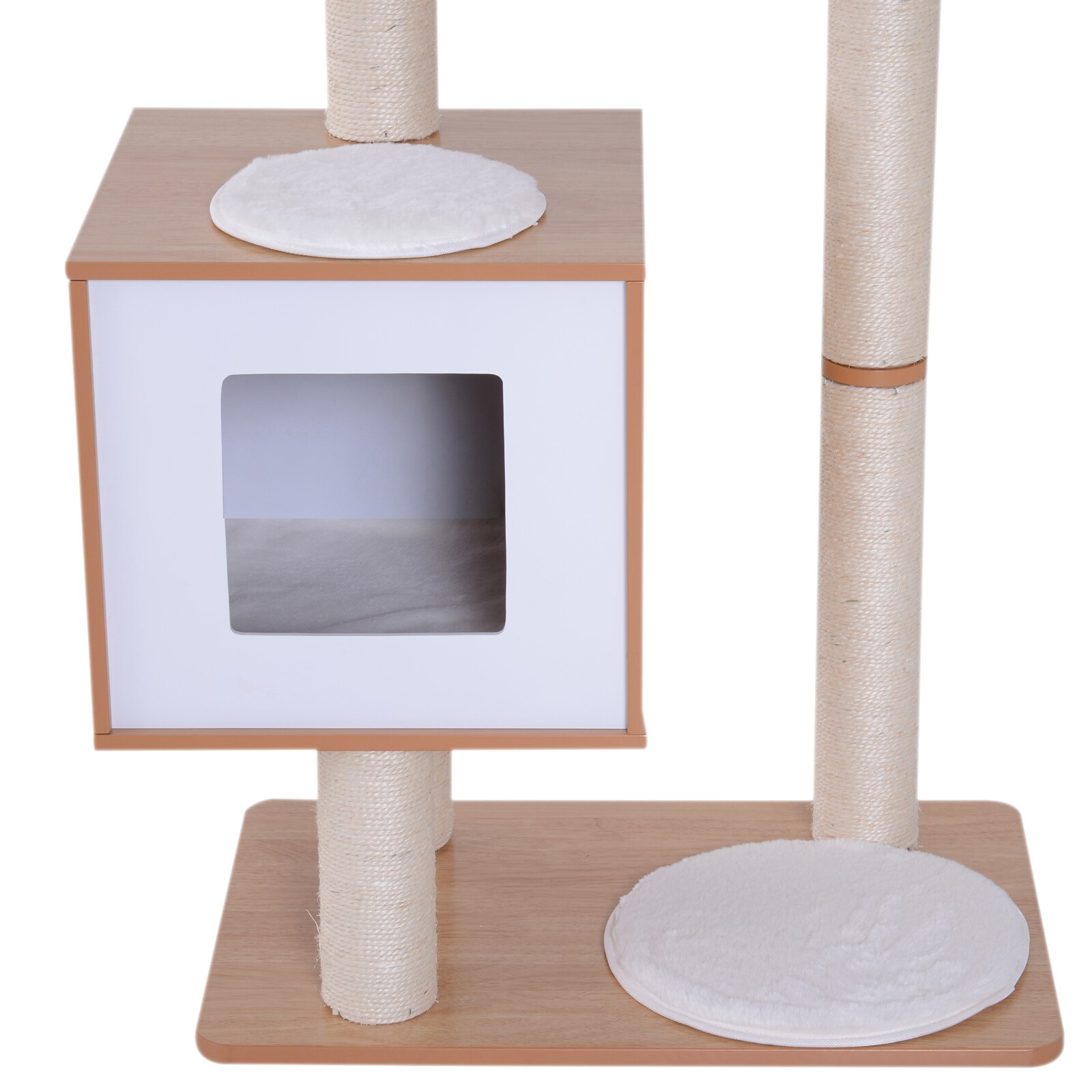 PawHut Katzenkratzbaum mit 4 Ebenen und einer Versteckbox 60 x 40 x 120 cm (LxBxH)