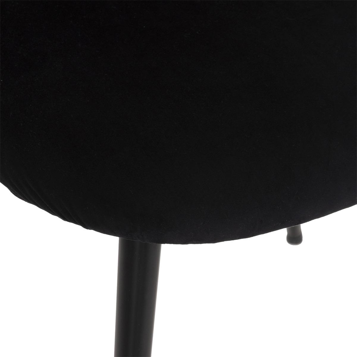 CHAISE PIED NOIR VELOURS SLANO NOIR BLANC