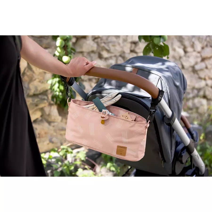LÄSSIG Organizer für Kinderwagen  Soft Stripes rose