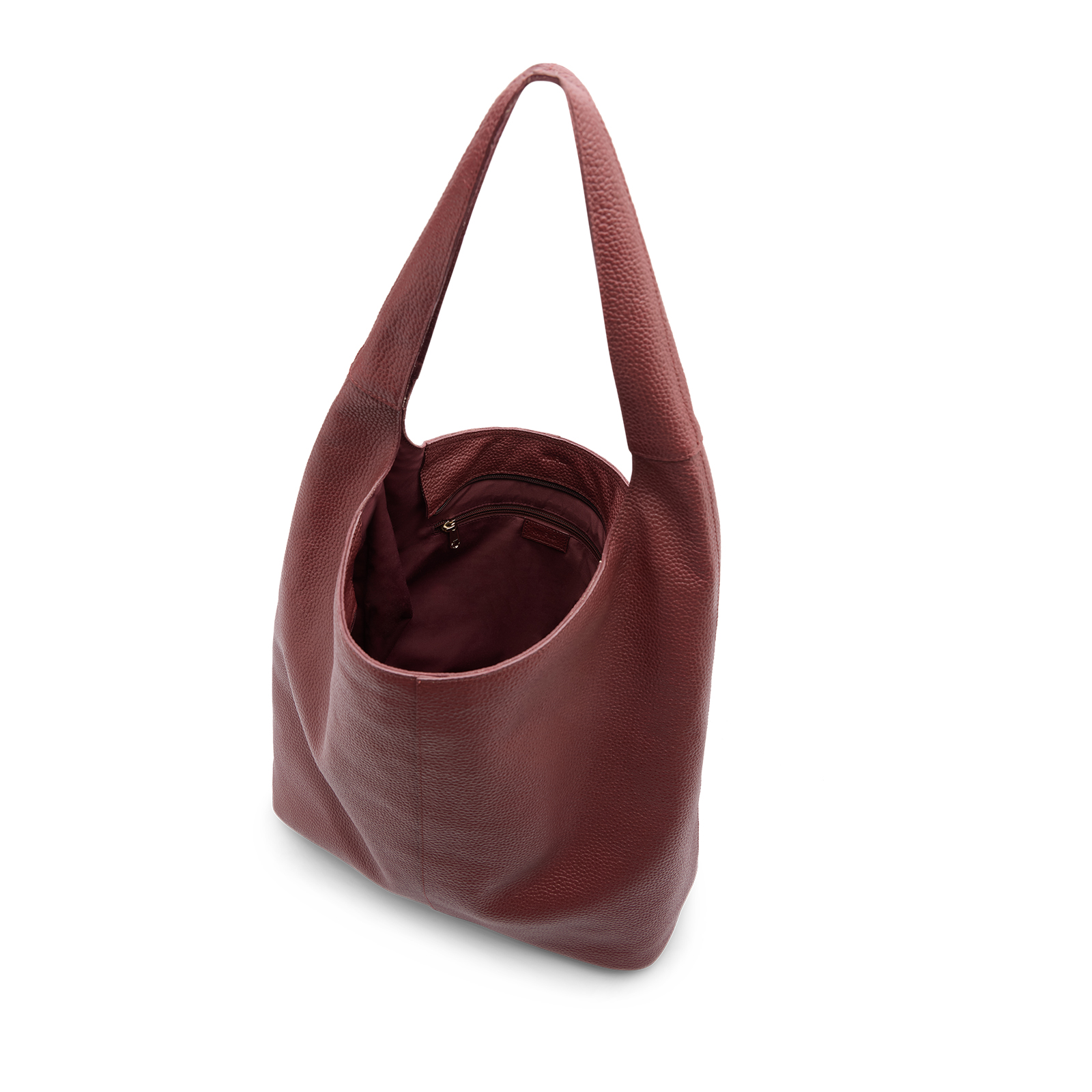 Rode leren shopper