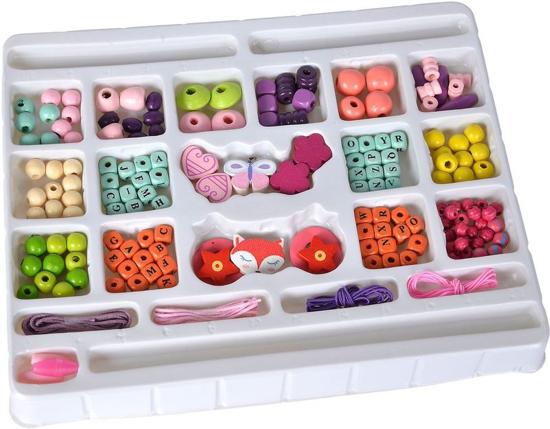 Eichhorn - Wooden Bead Set Letters - Kralenset - 190 Onderdelen - Geschikt Voor Kinderen Vanaf 4 Jaar