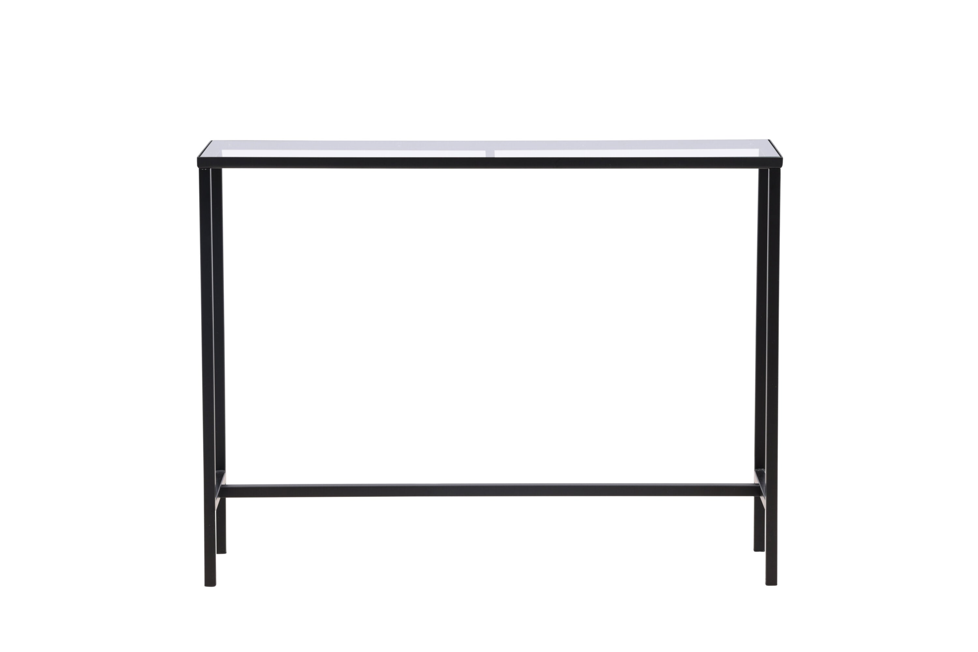 Toa Sidetable - 100 x 30 cm - Zwart met Glas