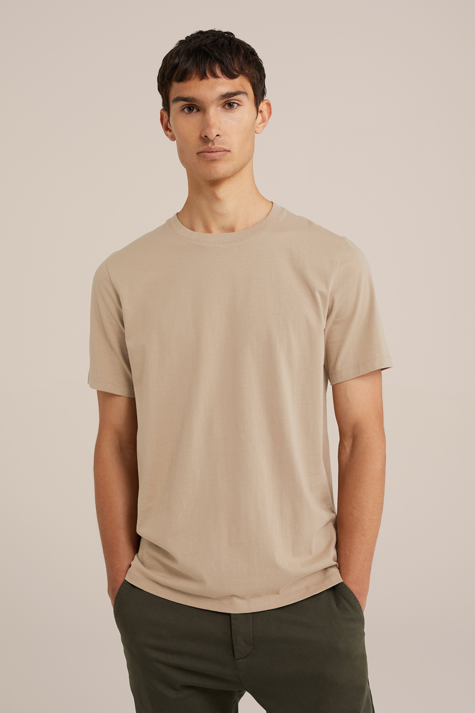 T-shirt van 100% katoen WE Fashion Beige