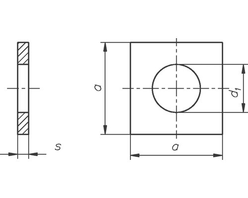 Vierkante ring DIN 436, 9 mm, thermisch verzinkt, 50 stuks