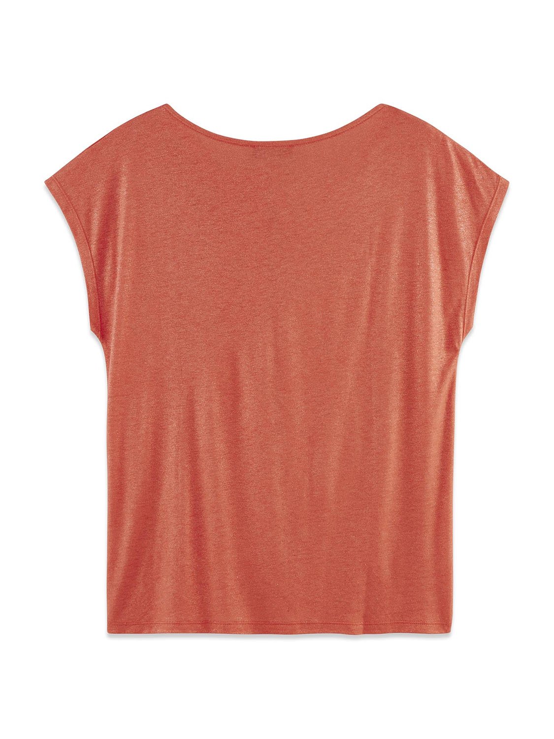 Tee-shirt Femme Fluide Pailleté Corail