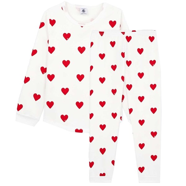 Pyjamas White/Red - Petit Bateau → Luksusbaby.dk