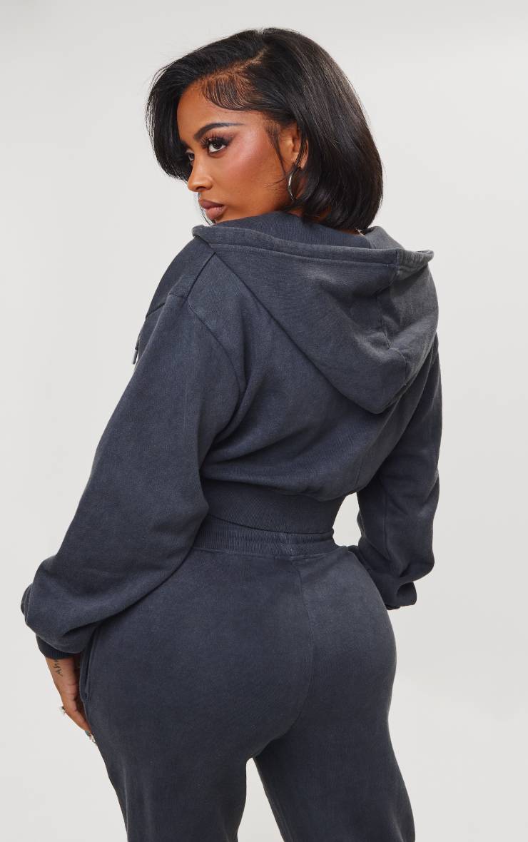 Washed Charcoal Prettylittlething Shape Sweat À Casynthétiqueche Court Cargo