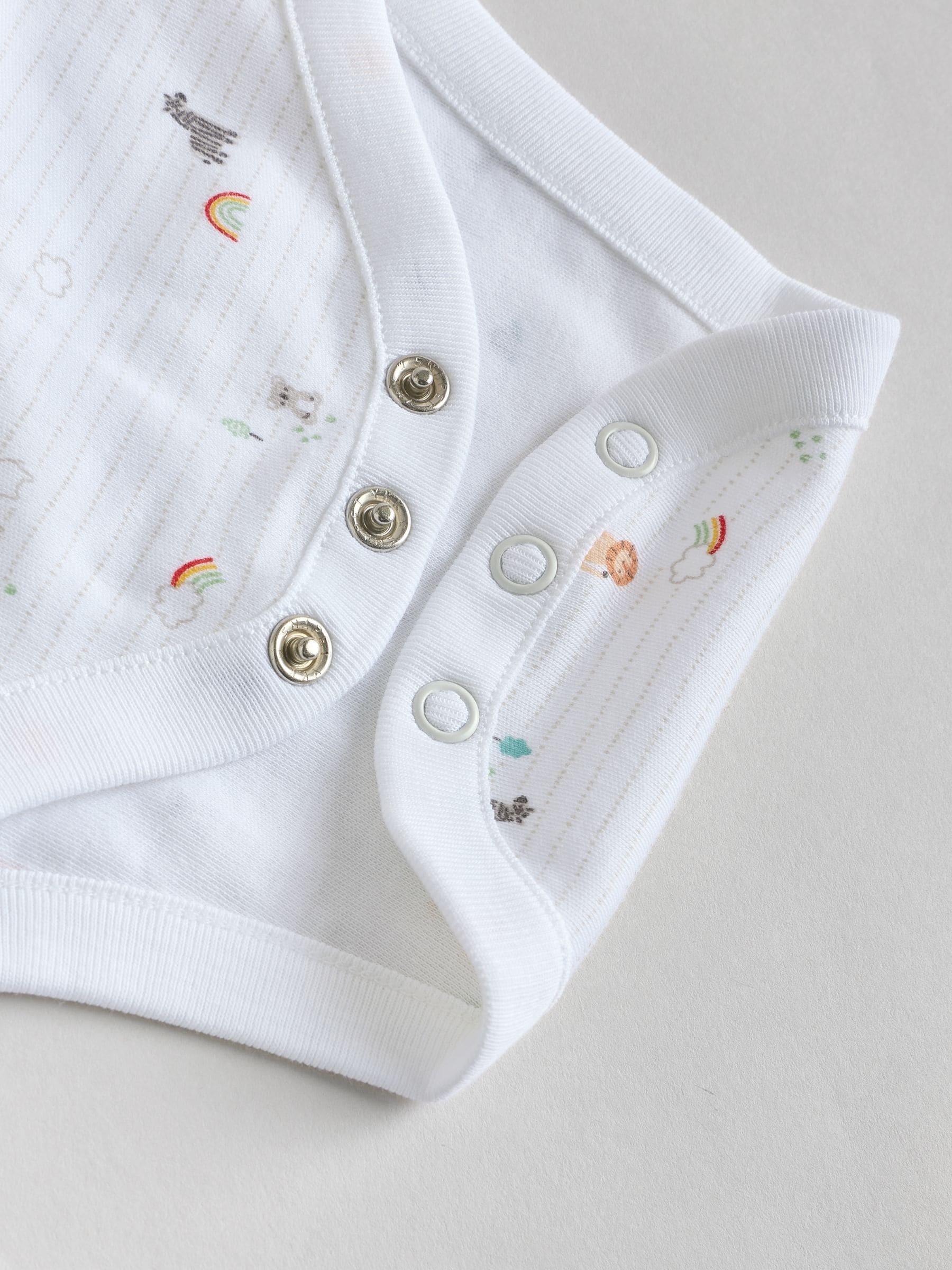 Wit met figuurprint - Baby Bodysuits met Lange mouwen van 100% katoen