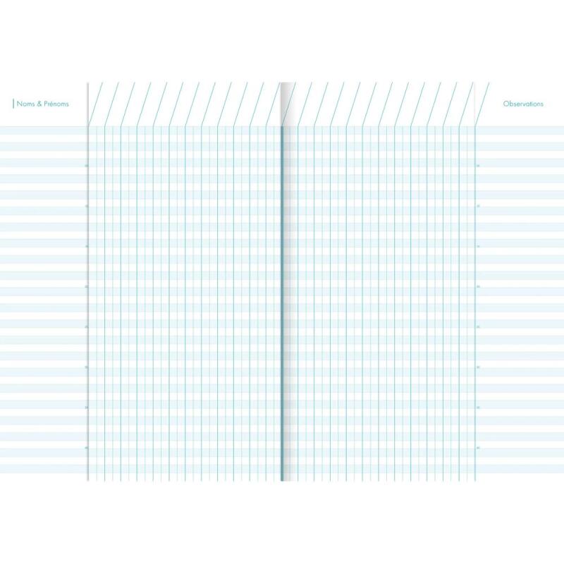 Cahier de bord enseignant piqué A4 60 pages 9 classes Couleur aléatoire - Assortis