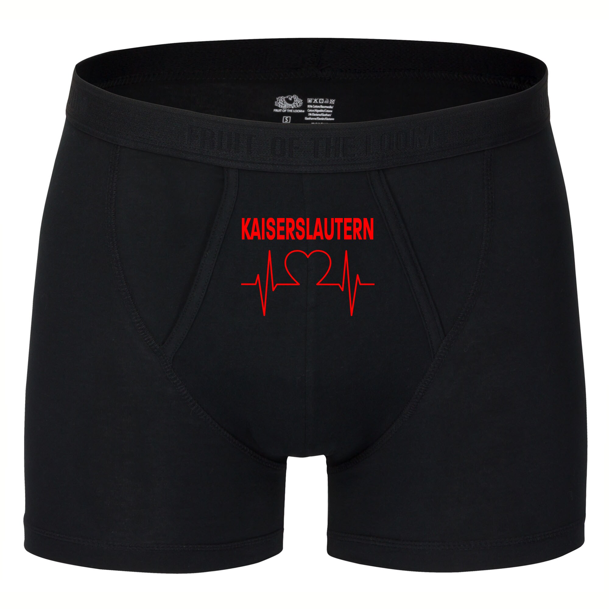 multifanshop® Herren Boxer Short - Kaiserslautern - Herzschlag - Druck rot