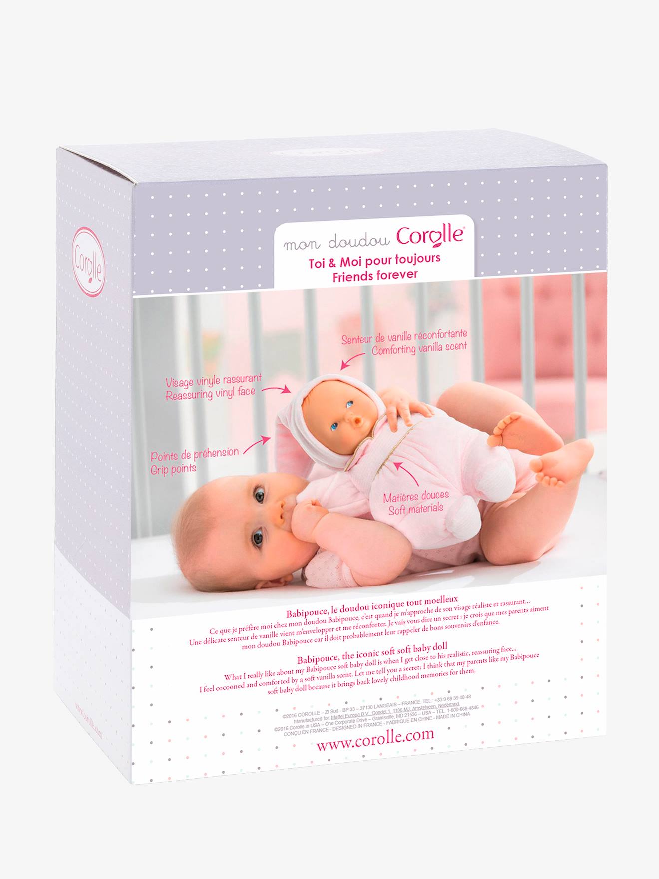 Boneca Babipouce com listras rosa Corolle