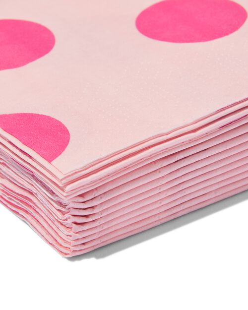 serviettes pois rose 40 x 40 cm - lot de 12