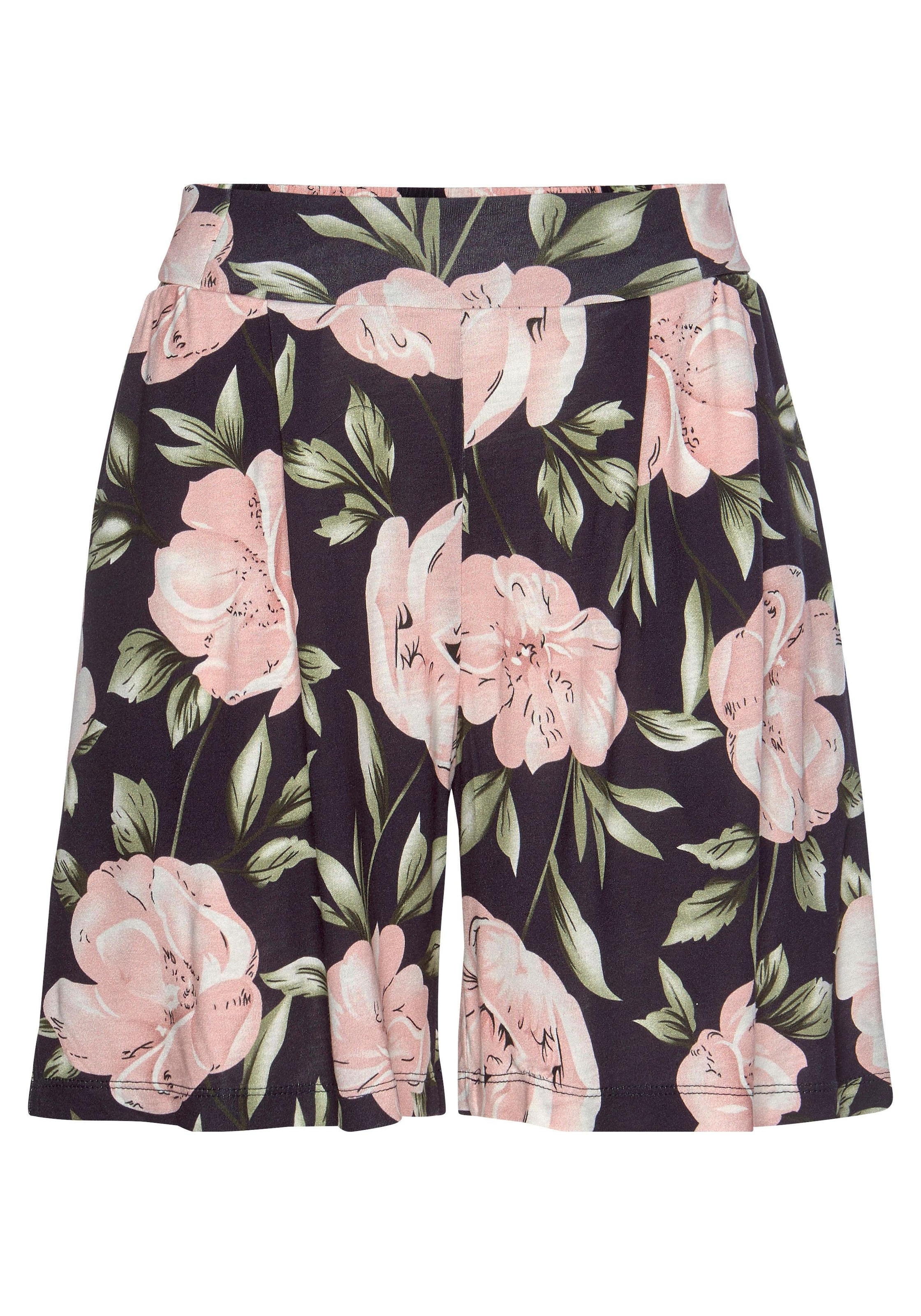 s.Oliver Shorts  mit Bindeband am Bund, im Blumenprint, kurze Hose