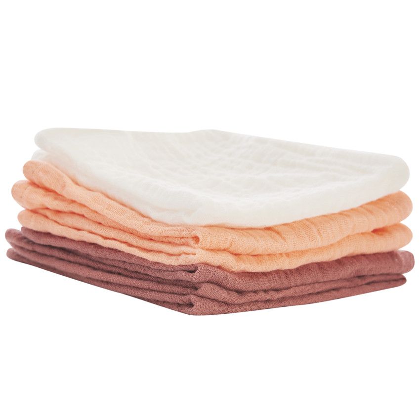 Lot de 5 serviettes en tétra 25 x 25 cm - Rose