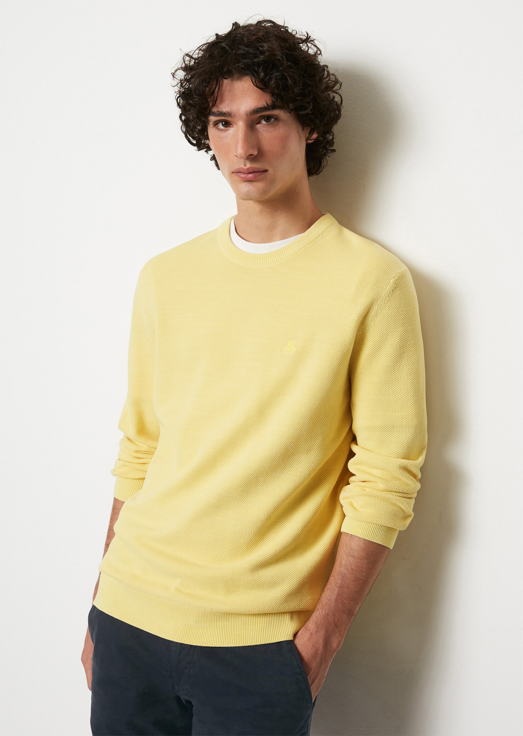 Pullover regular mit feiner Piqué-Struktur