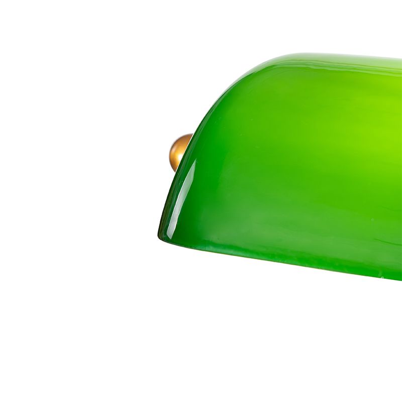 Klassieke notaris vloerlamp brons met groen glas - Banker