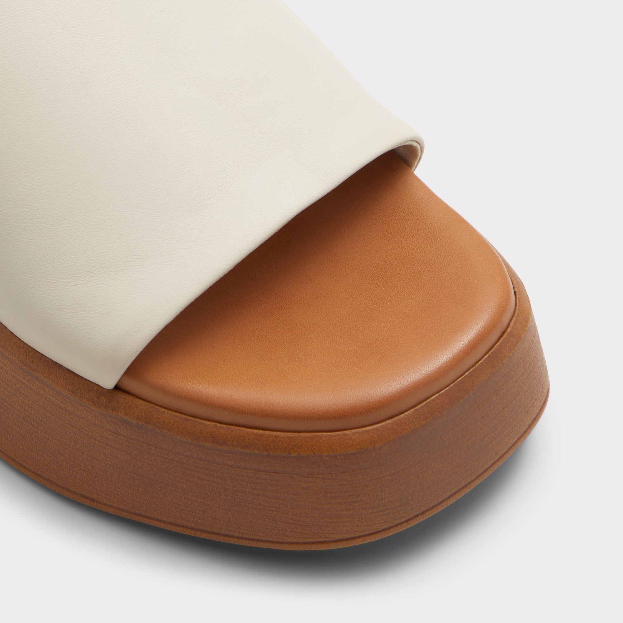 Yassu White Leather Women Platform sandals