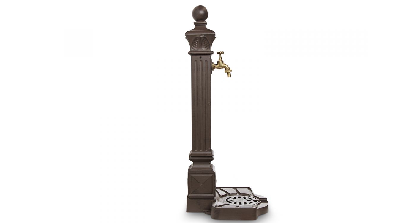 Fontaine de jardin aluminium marron 29x33x81cm