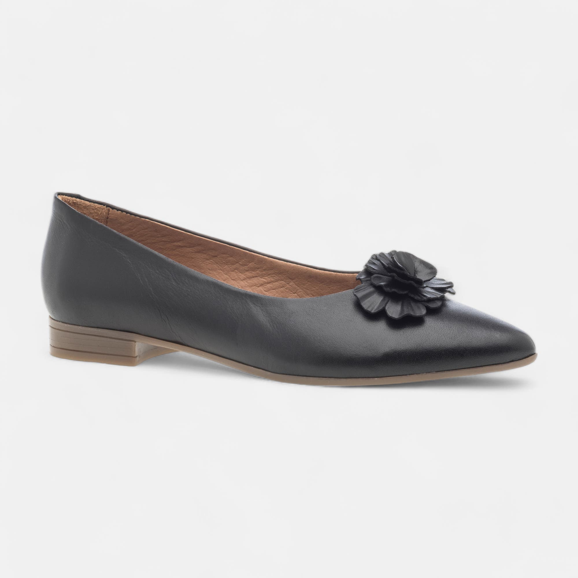 Ballerines Femme en cuir noir