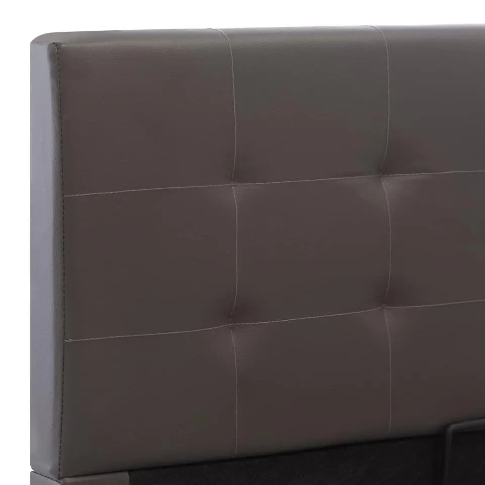 vidaXL - Bed met opbergruimte - Hydraulisch - Grijs - kunstleer - 180x200 cm