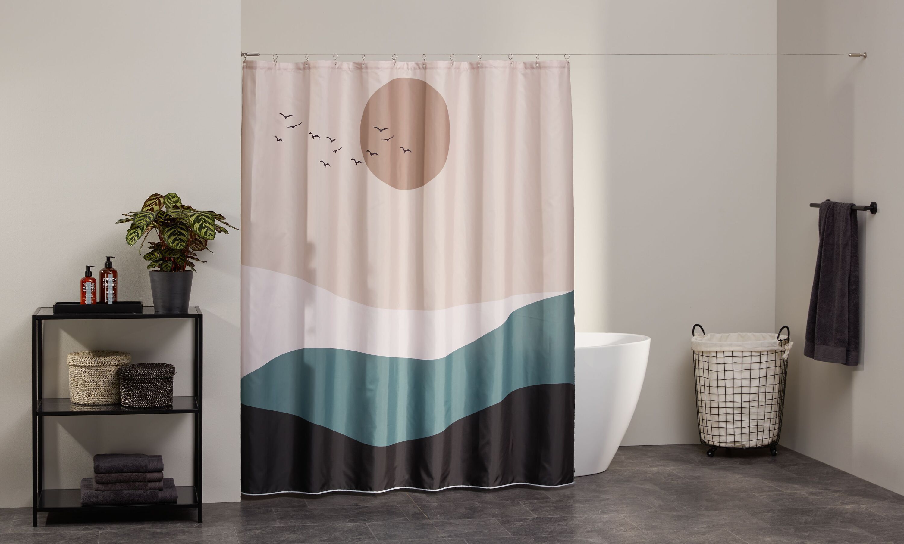 SIDE Duschvorhang - Multicolor / B: 180.0 cm x H: 200.0 cm