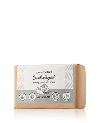 puremetics Natur-Seifen Gesichtspflege Seife Aktivkohle 75g